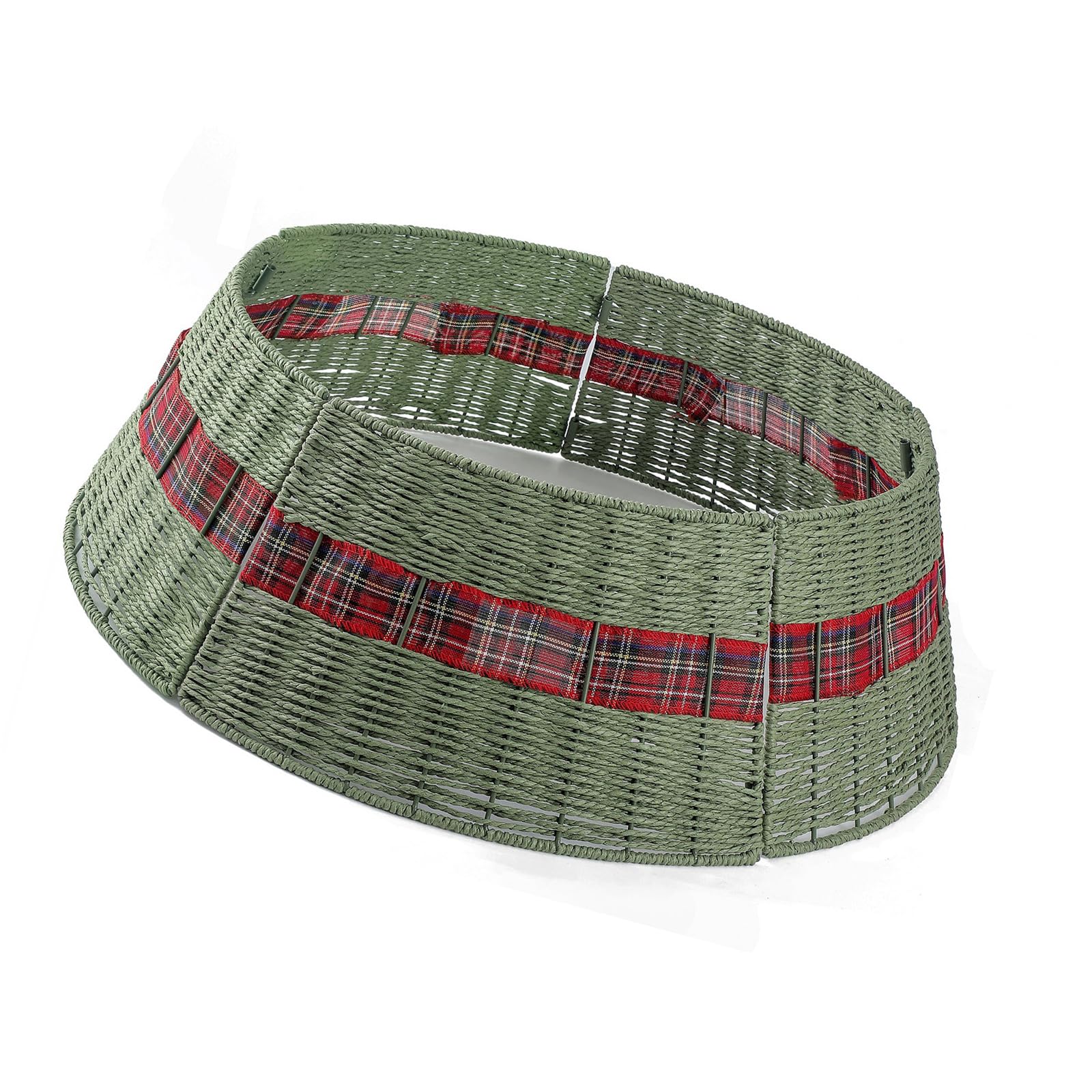 Sturdy Woven Christmas Tree Skirt Artificial Rattan Skirt for Enhancing Aesthetic Sturdy Collar