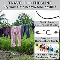 Vista 3 de Travel Washing Machine & Retractable Clothesline - Hand Washing Machine & Portable Clothes Washer - Durable Travel Laundry Wash Bag & Camping