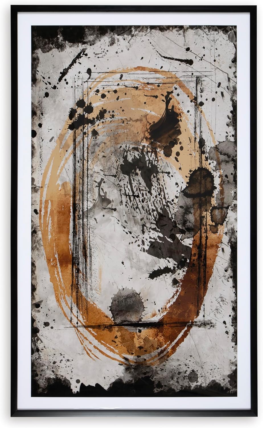 Signature Design by Ashley Clefting Contemporary Framed Wall Art, 63x37, Black & Dark Brown