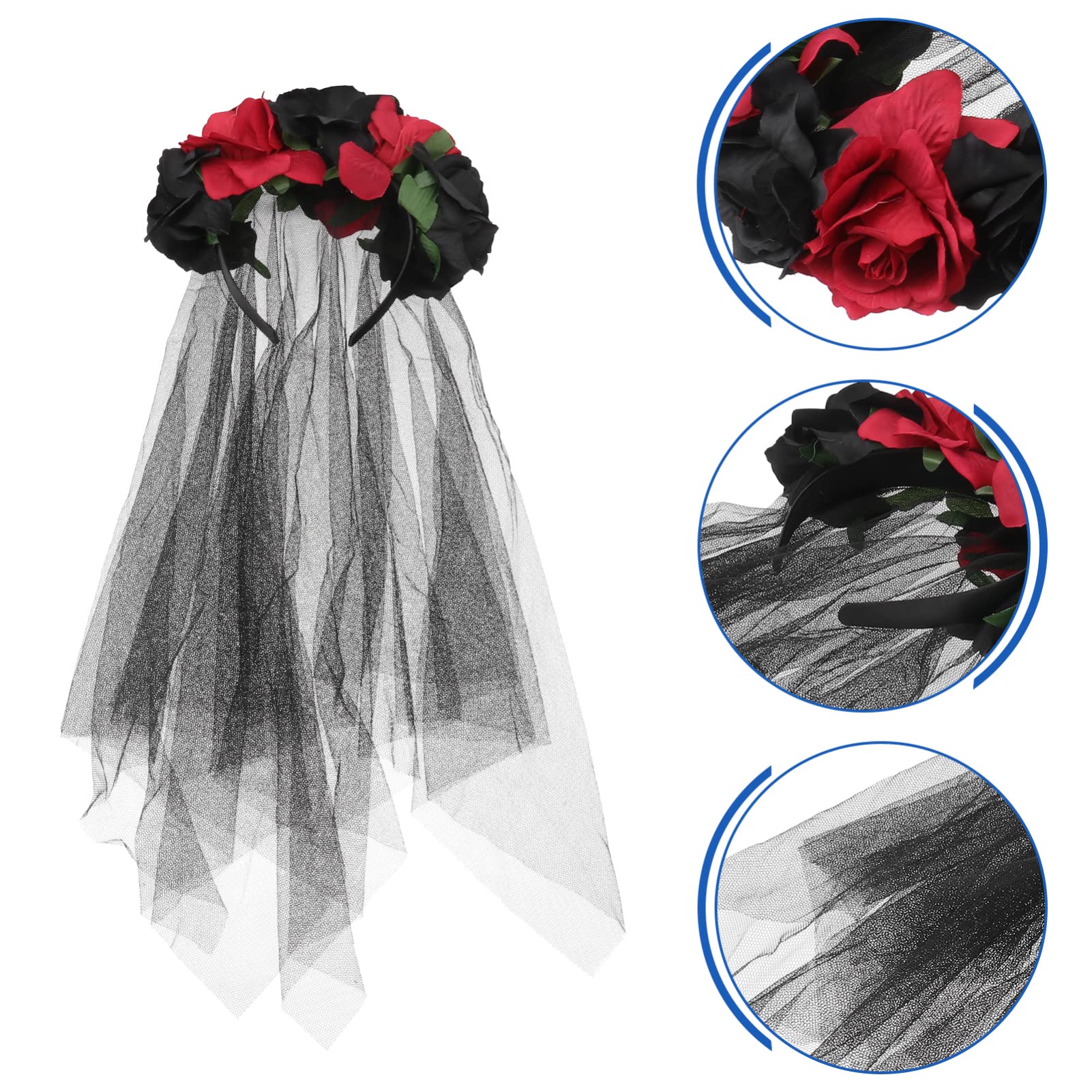 FOMIYES 3 Diademas Con Velo De Día De Los Muertos Velo Mexicano Corto De Novia Diadema Gótica De Cosplay Para Mascarada Y Actuación.
