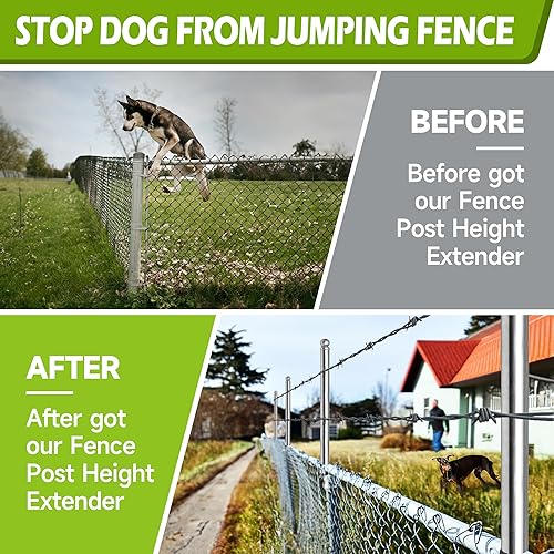 Miniatura 4 de Extensor de altura de poste de valla de eslabones de cadena para perrosciervos, privacidad resistente, extensor de valla de 2 pies, evita saltos,