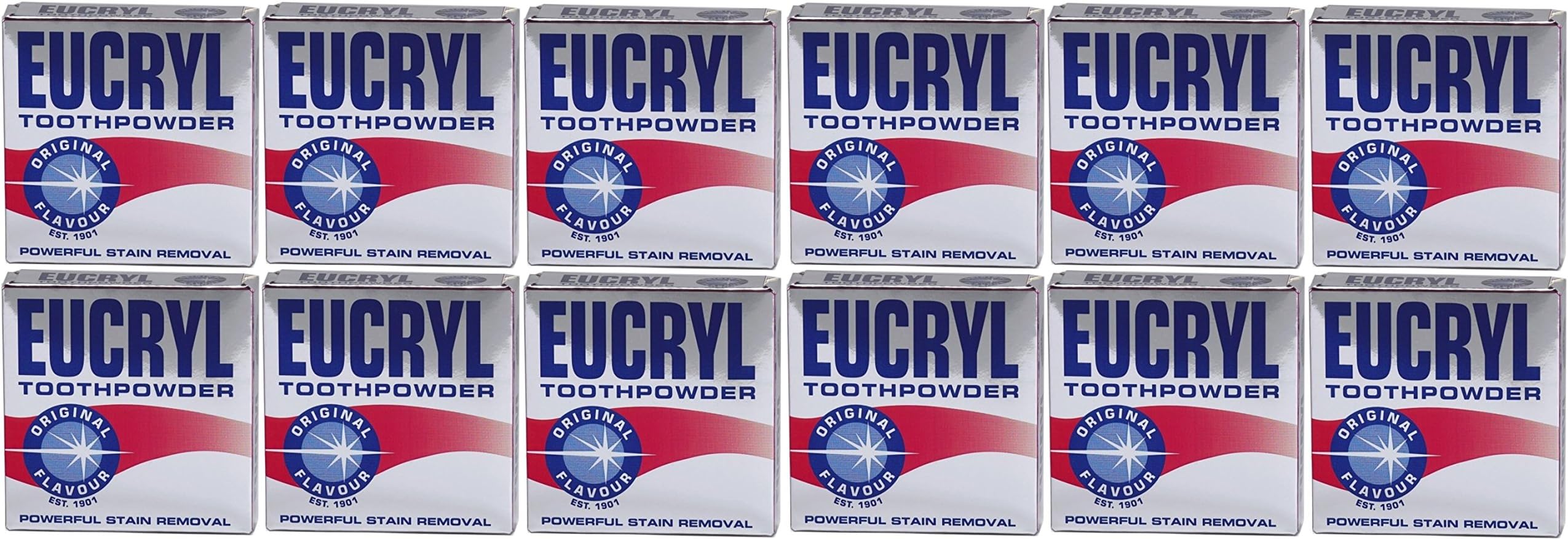 x12 Eucryl Smokers Tooth Powder Original 50g