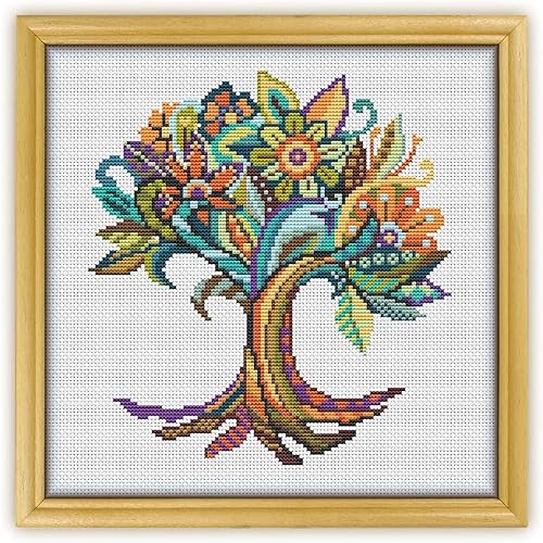 Miniatura 2 de Mandala Tree of Life K256 - Patrón de punto de cruz. Patrón impreso en el interior. Sin tela, hilos, agujas, aros. Patrón de bordado