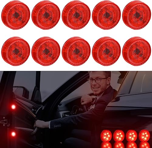 10 luces LED universales inalámbricas para puerta de automóvil luces universales seguridad anticolisión luces estroboscópicas anticolisión trasera