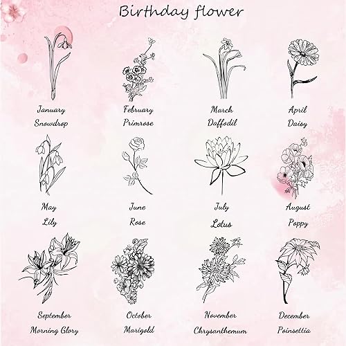 Miniatura 7 de Caja de recuerdos de madera personalizada con flor de nacimiento y nombre, caja de almacenamiento decorativa de madera personalizada con tapas, caja