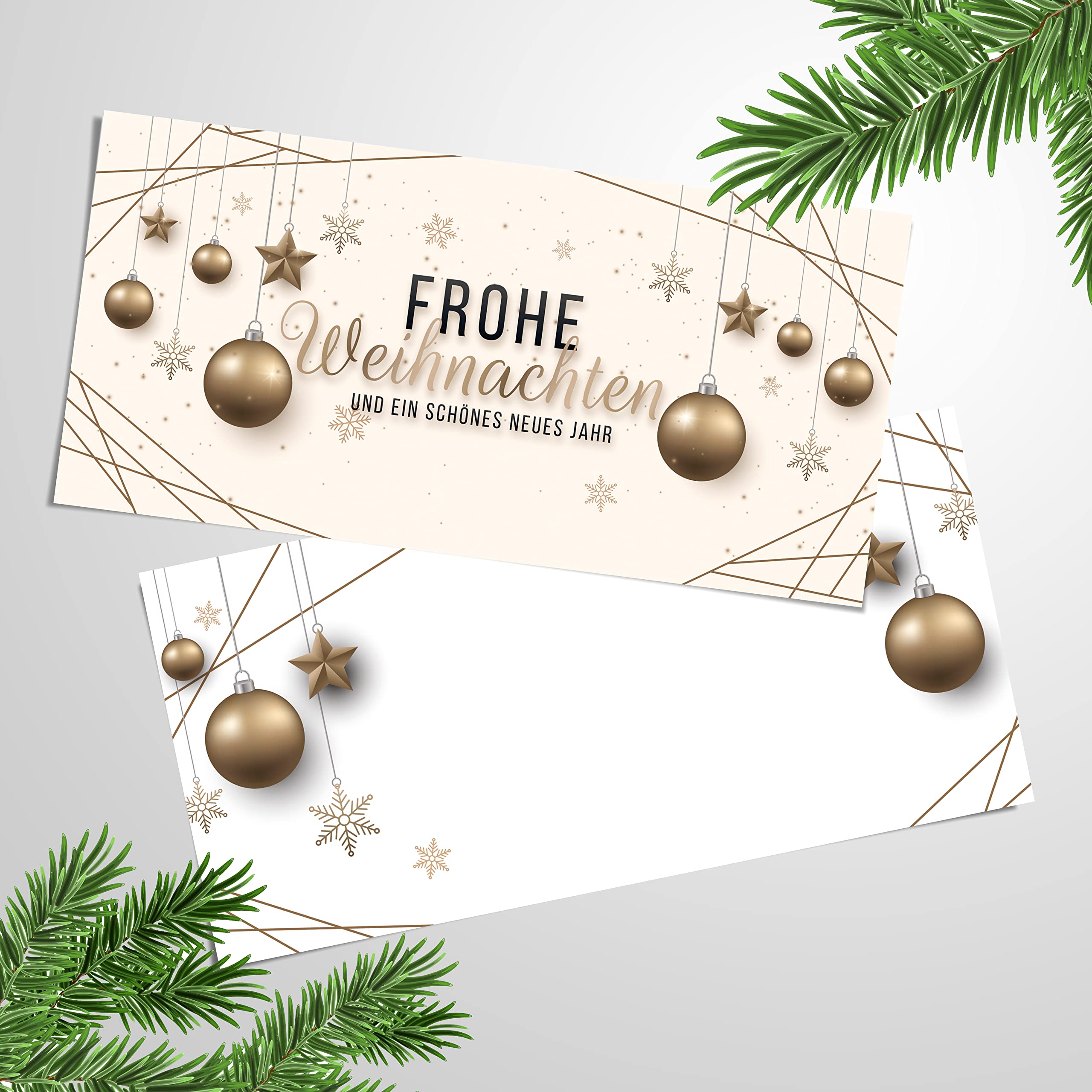 Weihnachtskarte Für Paare – Modernes Design Mit Goldfolie – 22,9 X 15,2 Cm