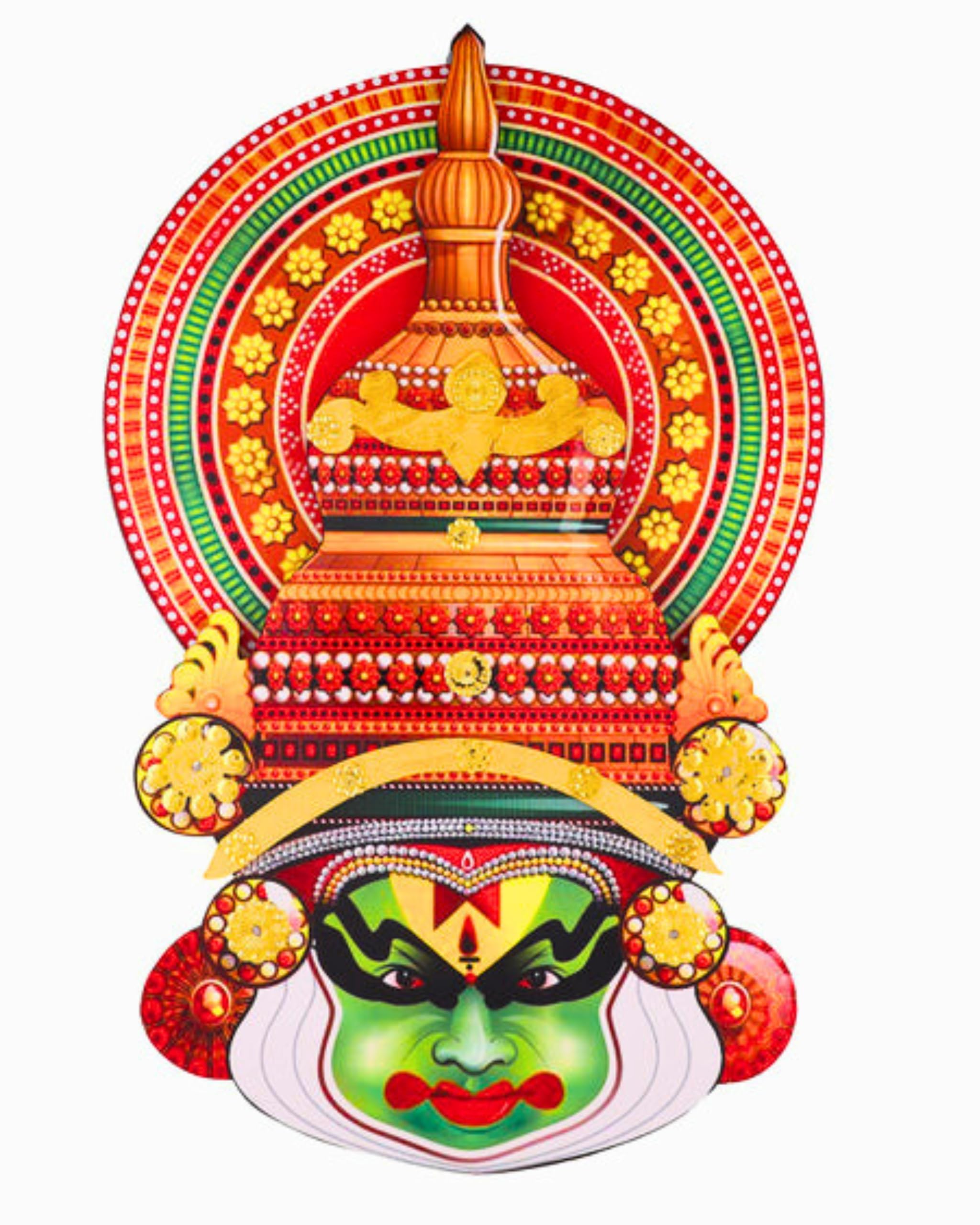 14-Inch Kathakali Head Wall Hanging for Home Decor | Vintage Style Wall Decor | Kerala Traditional Wall Art | Ideal Gift-Kerala handicrafts-image-17