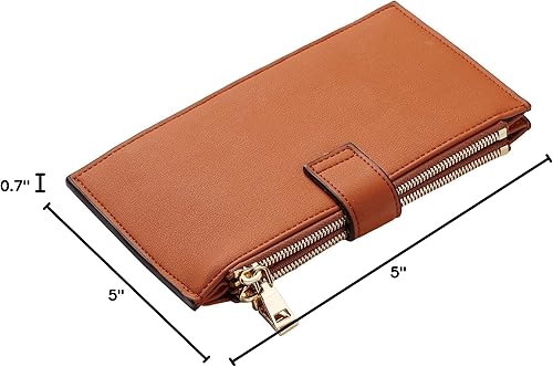 Miniatura 6 de Travelambo RFID Billetera de mujer con varios compartimientos para varias tarjetas con bolsillo con cierre, talla única