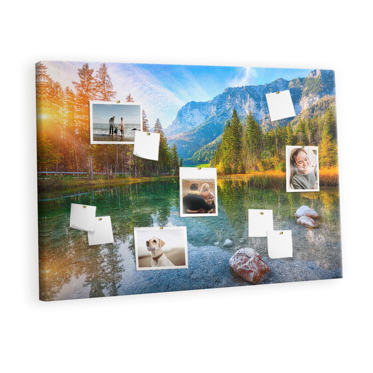 Tableau liège horizontal 120x80 coloré motif montagnes pour bureau - 7