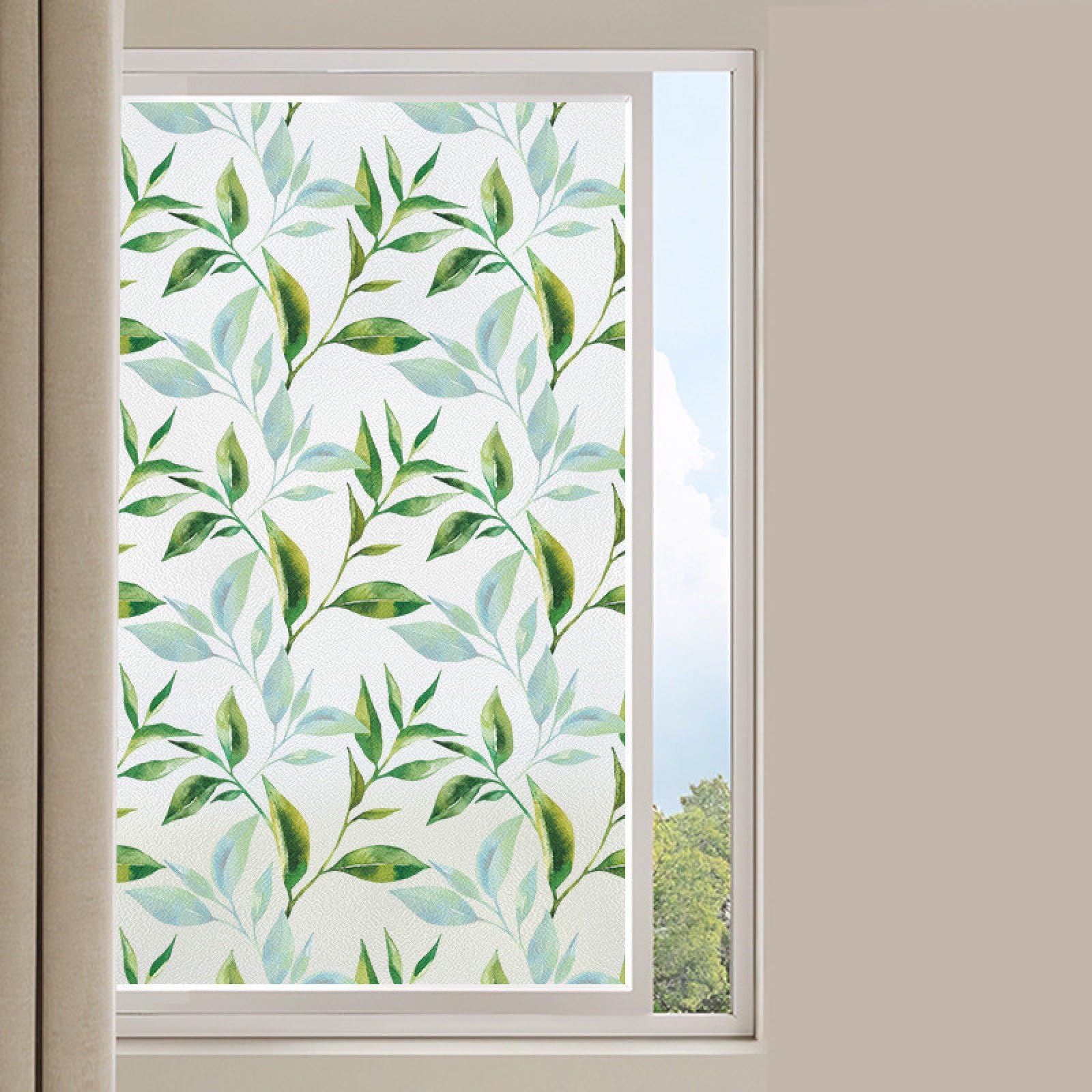 JFGCTYHXY Window film, Self Adhesive,for Bathroom Kitchen Rental Apartment, Window Cover Anti-Uv(200x50cm)