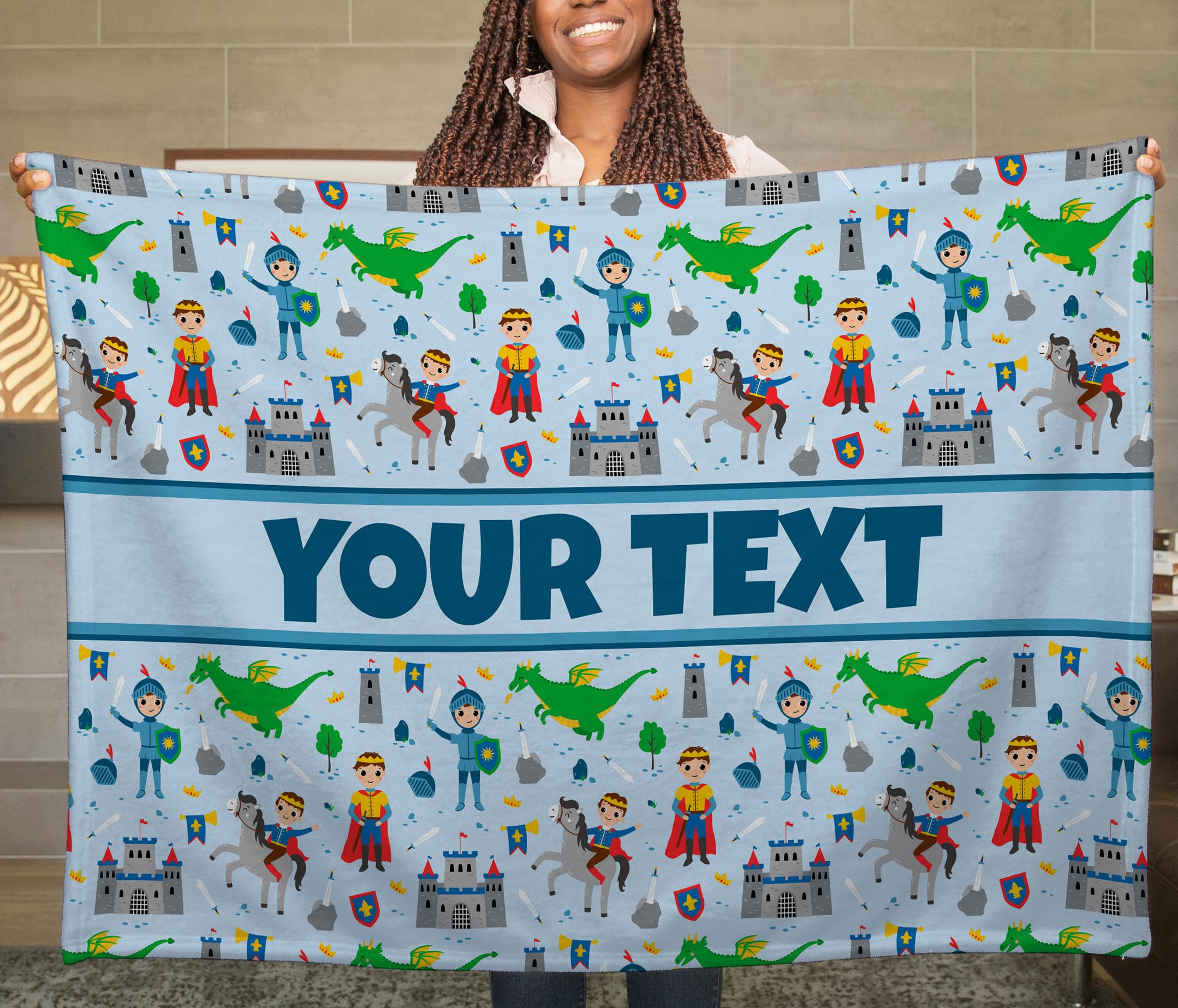 Prince Kids Throw Blanket - Custom Personalized Fleece with Name, 30x40 in