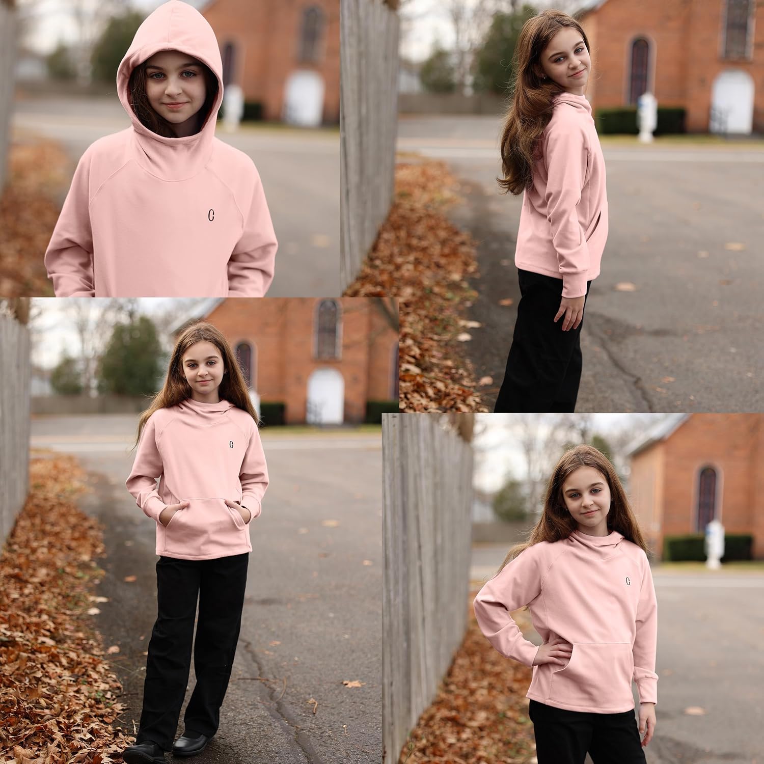 Rolanko Girls Hoodies Fleece Sweatshirts Long Sleeve Cozy lightweight Pullover Tops with Pocket Kids Warm Velvet Outwear - Image 5
