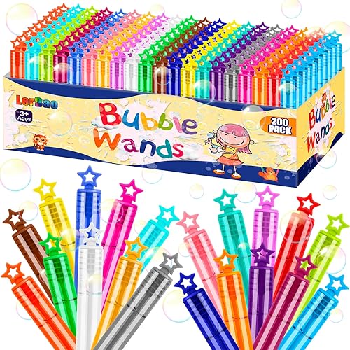200 mini varitas de burbujas de 20 colores, recuerdos de fiesta de burbujas a granel para niños, verano al aire libre en interiores, cumpleaños