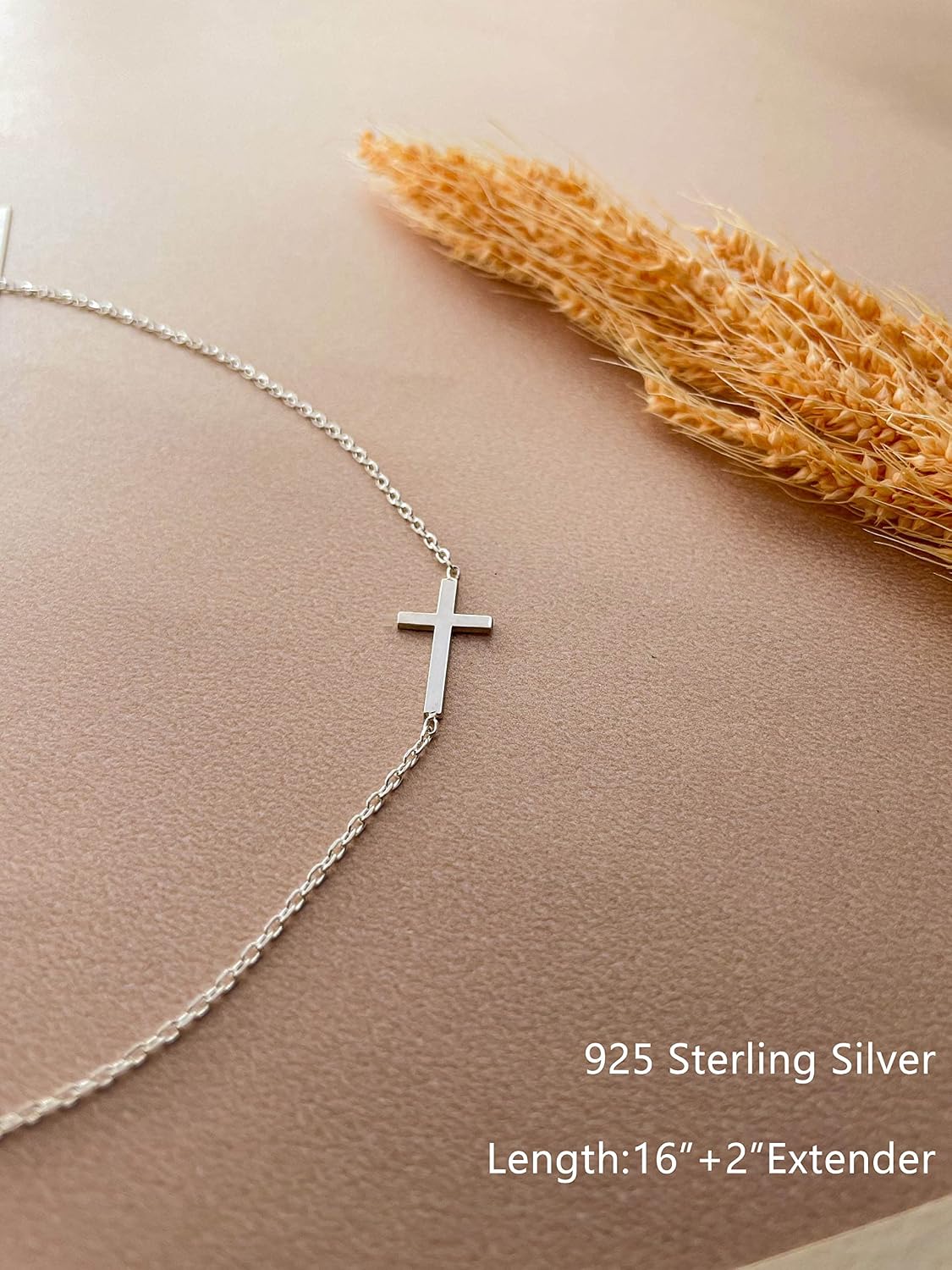 DEARMAY Cross Necklace for Women, Dainty 14K Gold Plated Cross Choker Necklaces for Women Non Tarnish Waterproof Silver Simple Small Pendant Necklace Christian Baptism Religious Faith Jewelry Gifts