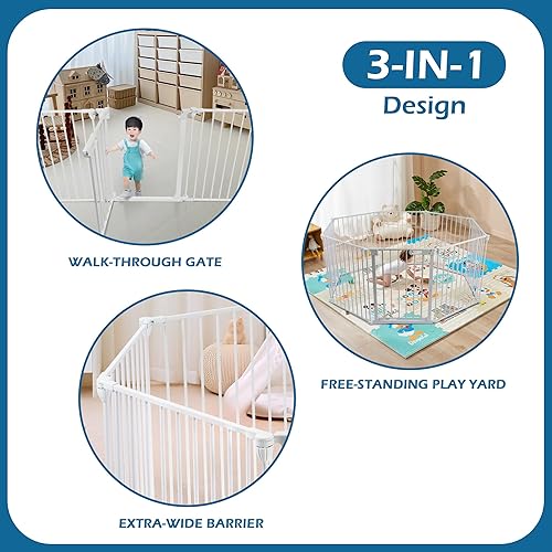 Miniatura 7 de Puerta de seguridad fácil de caminar para puertas y escaleras con funciones de cierre automáticomantenimiento, 36 pulgadas de alto, 205 pulgadas de