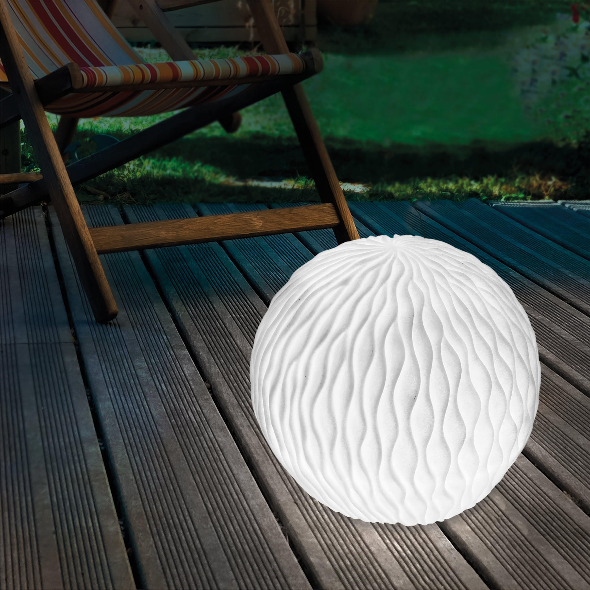 Esotec Solar Dekokugel Gartenkugel Wave Ball Sandsteinoptik 25cm 102677