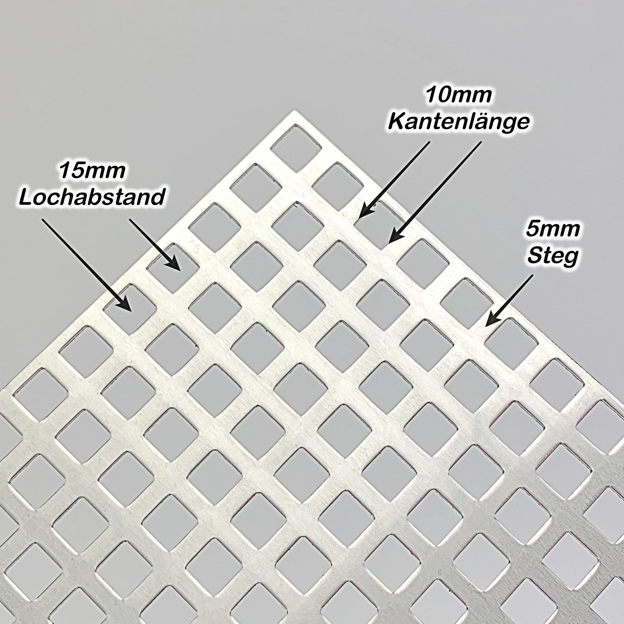 Aluminium Lochblech QG10-15 - 3,0mm dick (1000 x 1000 mm)