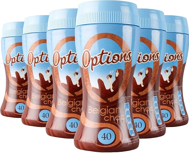 Options Belgian Hot Chocolate Drink (Multipack of 6 x 220g Jars)