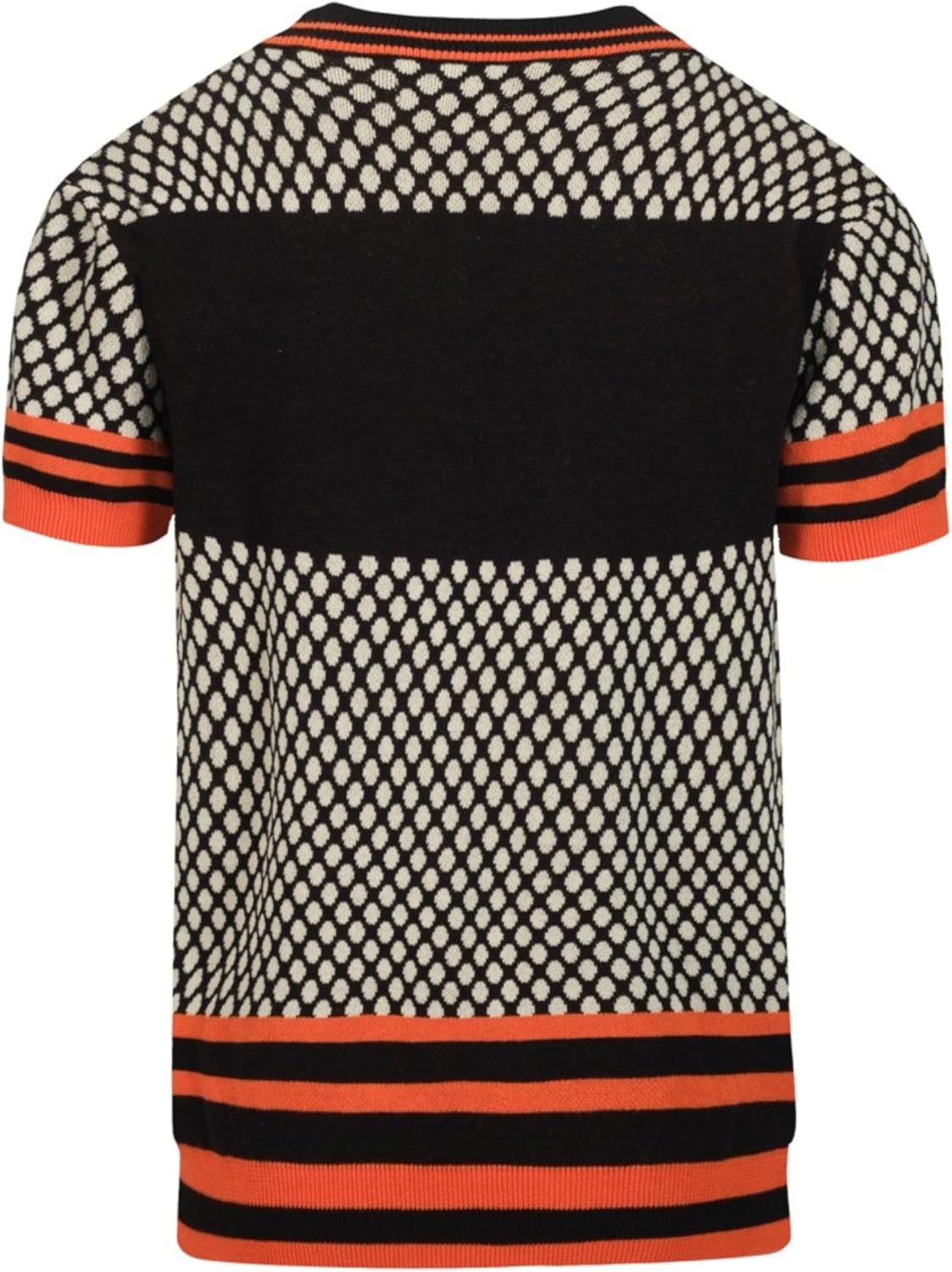 OXKNIT Men's Knit T-Shirt Short Sleeve, 1960s Mod Style Retro Personalisation Tiger Pattern Shirts V-Neck Cotton Tops