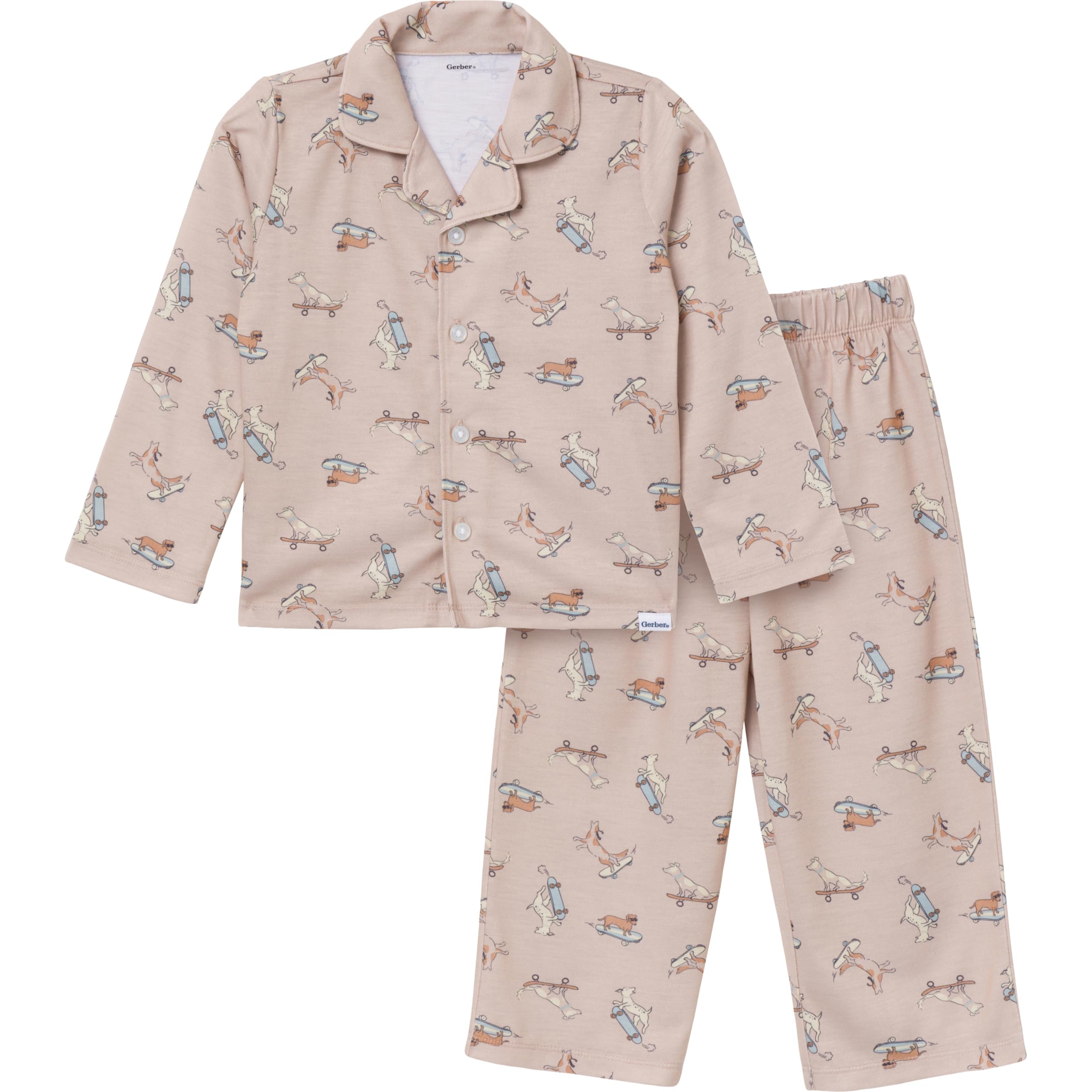 Gerber Unisex Baby Toddler Boy and Girl 2-Piece Coat Style Pajama Pant Set
