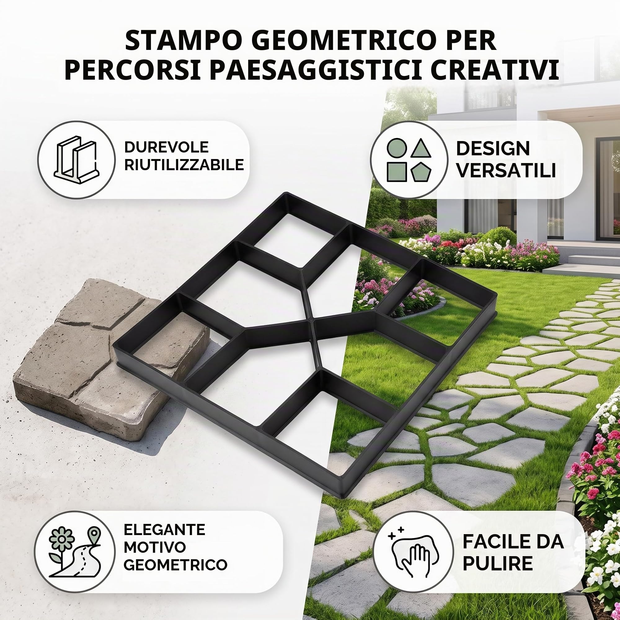Stampo per Pavimento in Cemento 40x40 cm Esterno Balconi
