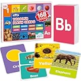 BenBen Flash Cards for Toddlers 1-3, Rip Proof & Waterproof, 84 Double-Sided Educational Flashcards, Alphabet, Number, Animal, Shape, Color, Objects Learning Cards for Kids Age 1 2 3 4