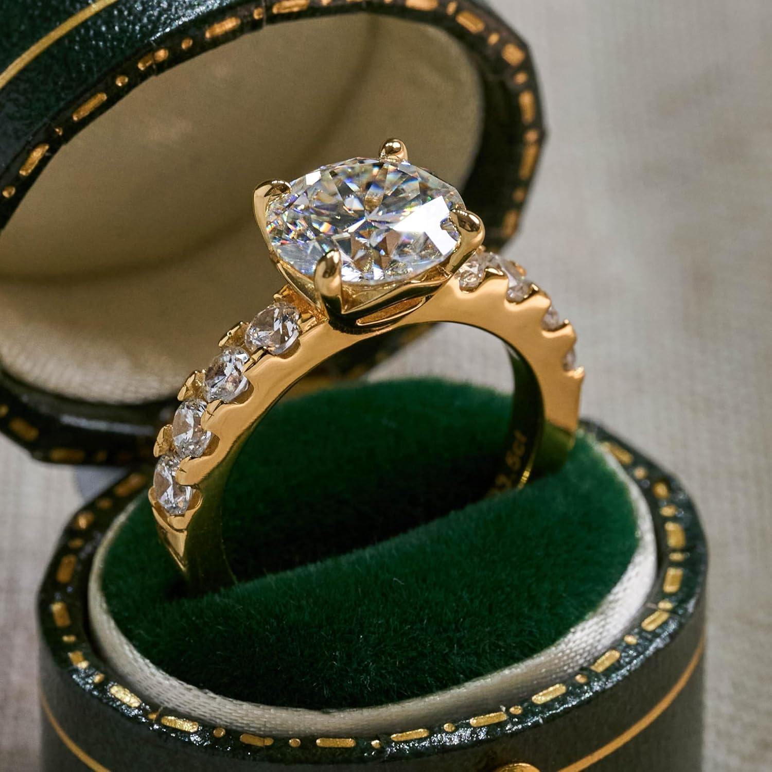 3.5CT Moissanite Engagement Ring for Women - 925 Sterling Silver Eternity Band with Round Cut Lab-Grown Moissanite, Wedding/Anniversary Jewelry Gift (Available in Sizes 5-9) - Image 6