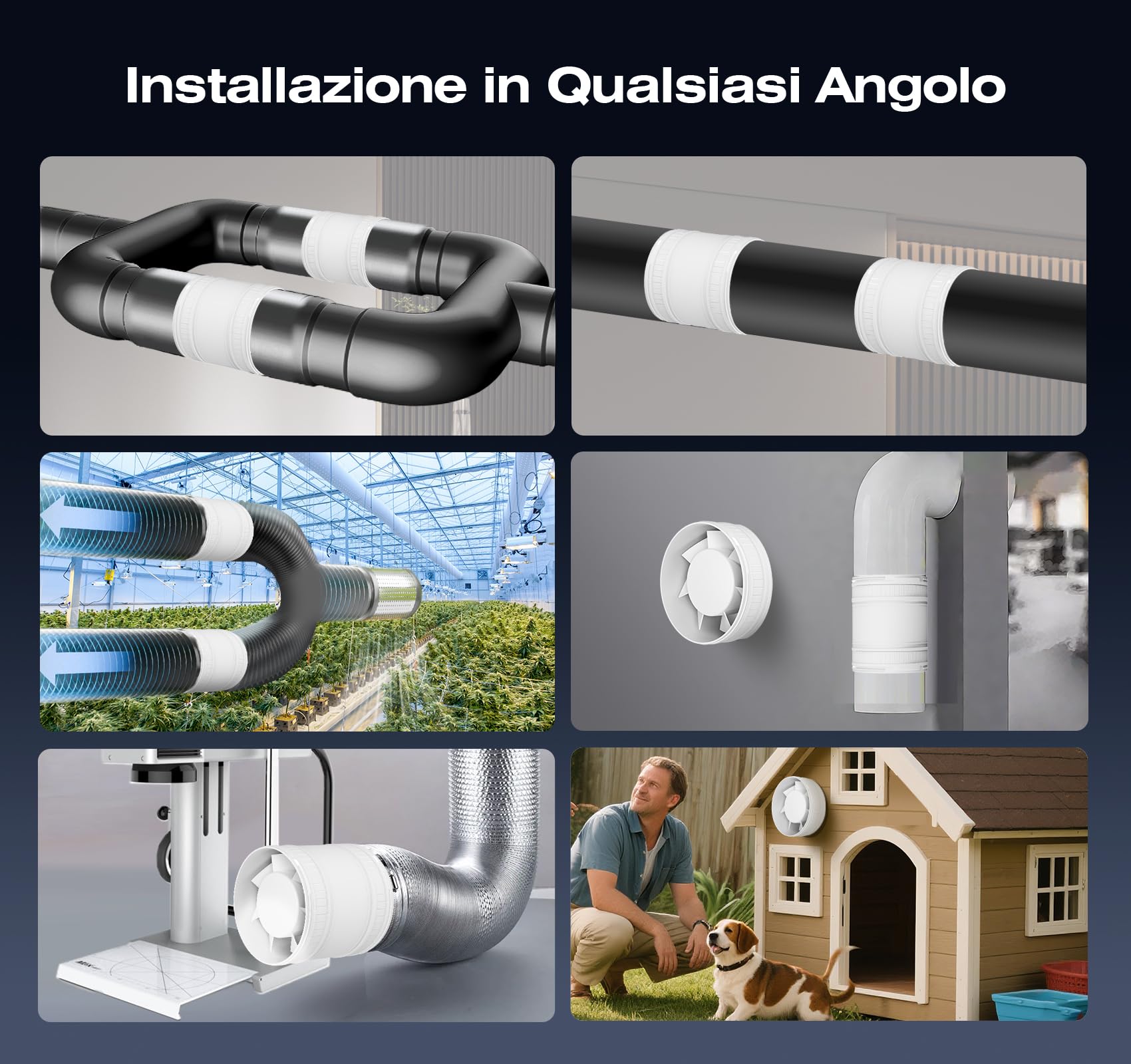 Estrattore Aria 100mm Bidirezionale 6 Velocità Telecomando – Ventola Aspirazione Silenzioso Potente con Protezione dal Surriscaldamento, Ventilatore a Condotto, Aspiratore Bagno Cucina Tenda