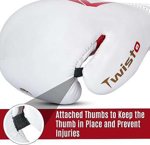 Miniatura 5 de Twisto Guantes de boxeo  Guantes de entrenamiento profesional y entrenamiento para hombres y mujeres  Muay Thai, MMA, kickboxing, bolsa pesada,