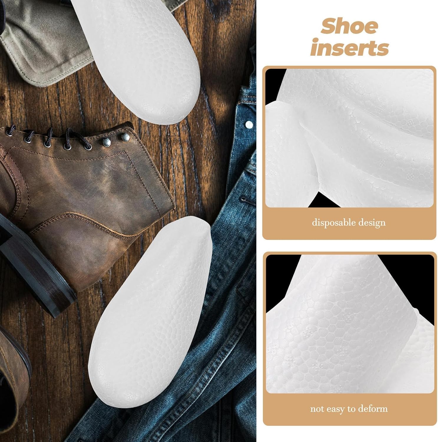 LIOOBO 10 Pairs Foam Shoe Trees for Shoes and Boots, Soft Toe Support