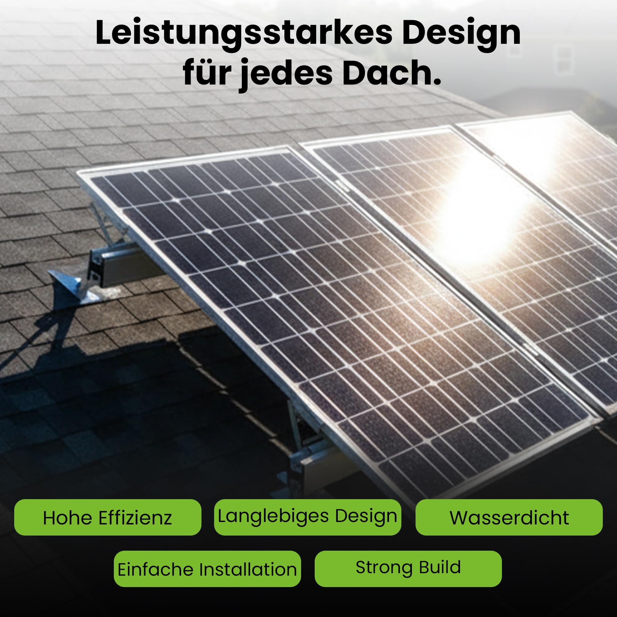 Zestaw mocujący ze śrubami trzpieniowymi do montażu dachów skośnych, 3 panele solarne, wysokość ramy 30 mm