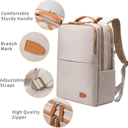 Miniatura 6 de NOBLEMAN Mochila para portátil de viaje para hombres, resistente al agua, para portátil de 17 pulgadas, mochila de día, USB, Mochilas de viaje