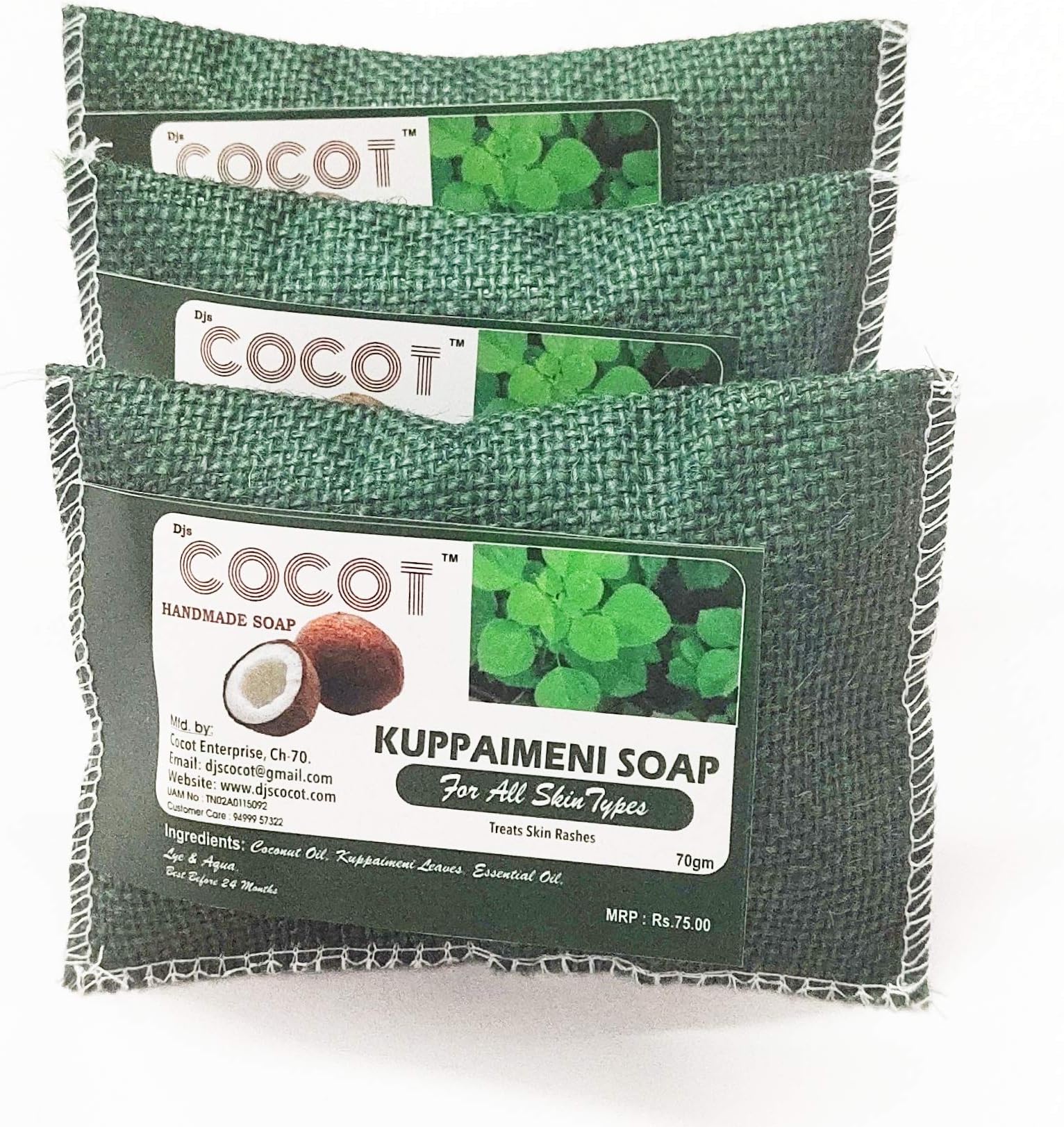 Djs cocot kuppaimeni soap-70g (pack of 3)