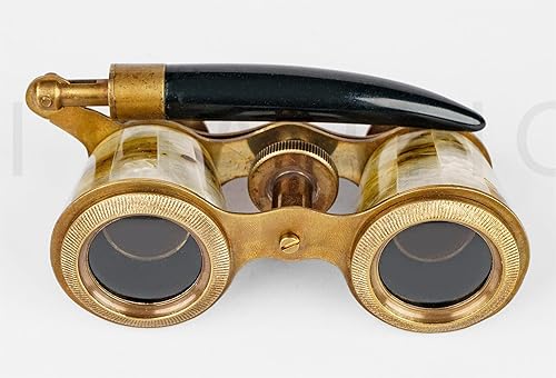 Miniatura 7 de Prismáticos de ópera de 2.5 pulgadas para adultos con asa, lentes de ópera de latón macizo de madreperla del capitán, binoculares de ópera de tamaño
