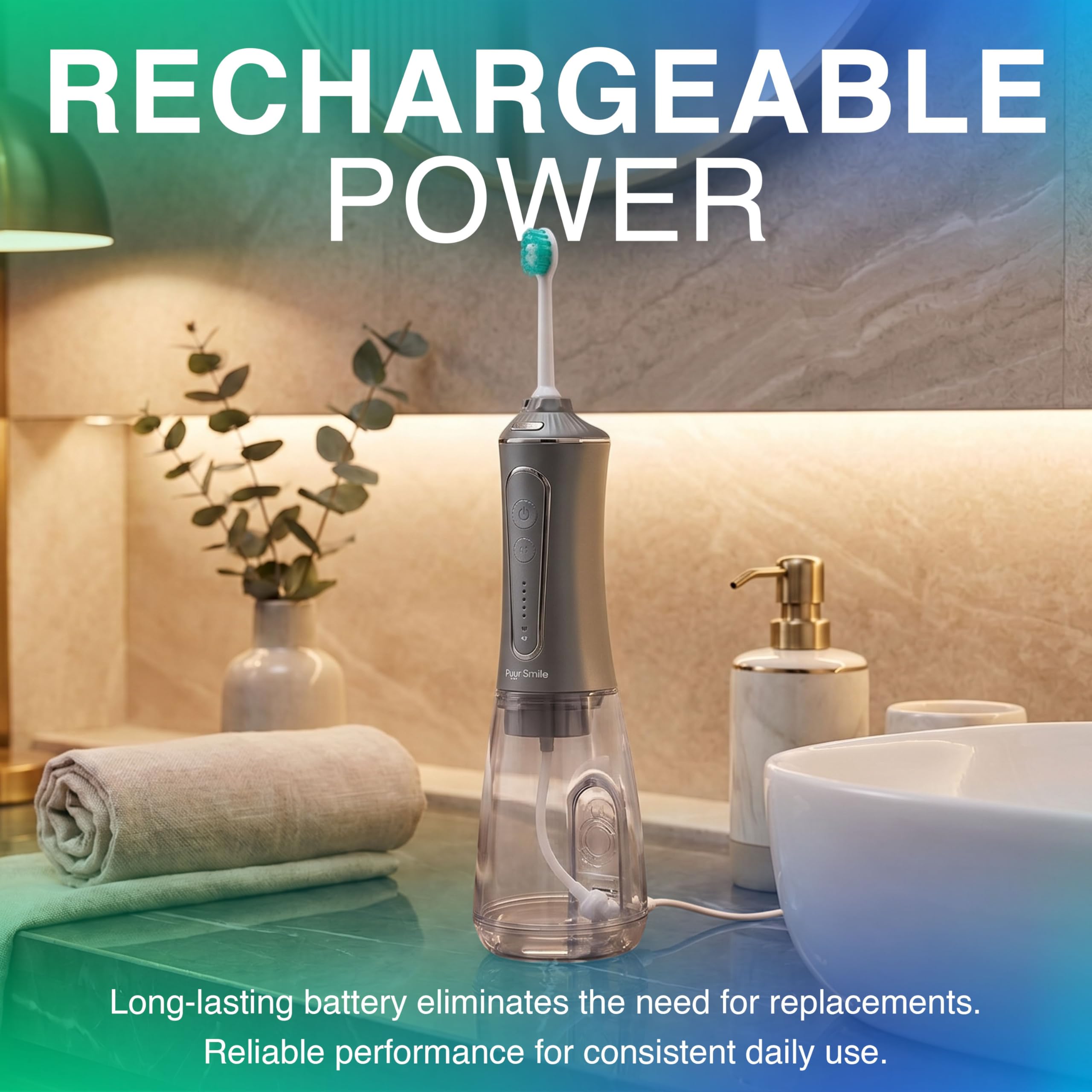 Hydropulseur professionnel – Soins dentaires avancés pour une bouche, des gencives et des dents plus saines – Irrigateur buccal étanche IPX7 | 7 embouts de rechange, facile à transporter, rechargeable