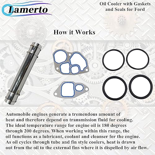Miniatura 6 de Enfriador de aceite de motor 904-225 con kit de junta y sello compatible con Ford E350 E450 E550 Excursion F250 F350 F450 F550 Super Duty 7.3L