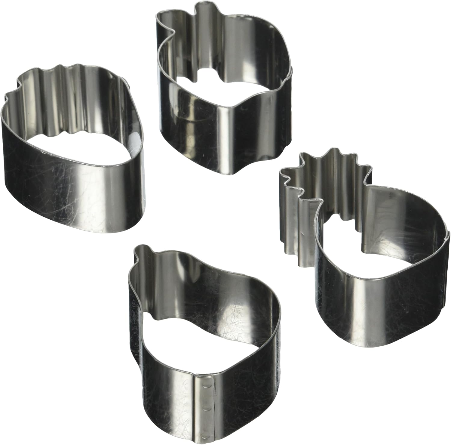 Ateco Set of 4 Stainless Steel Fruit Shaped Rings