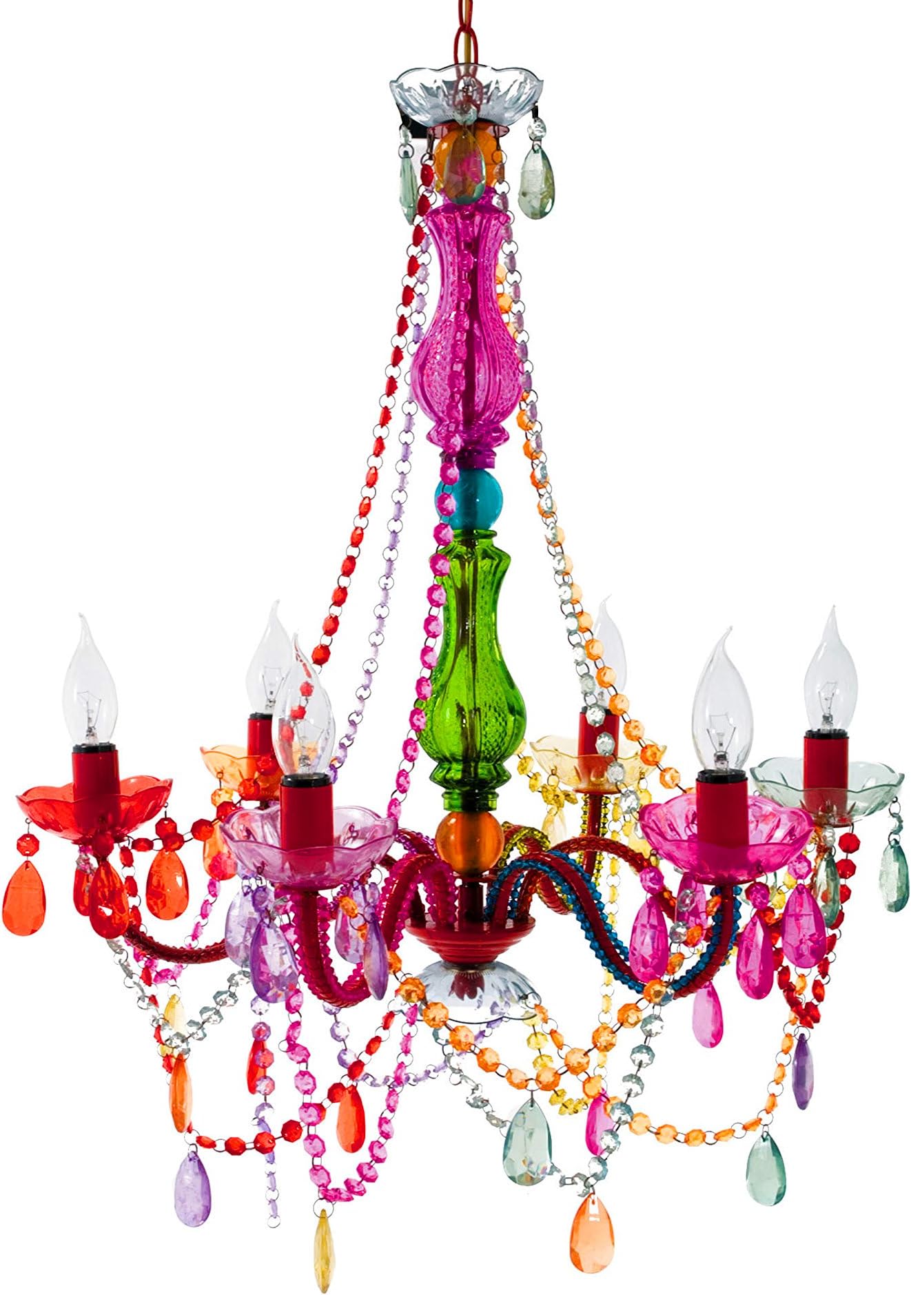 Gypsy Chandelier Pendant Light Multi Coloured Large