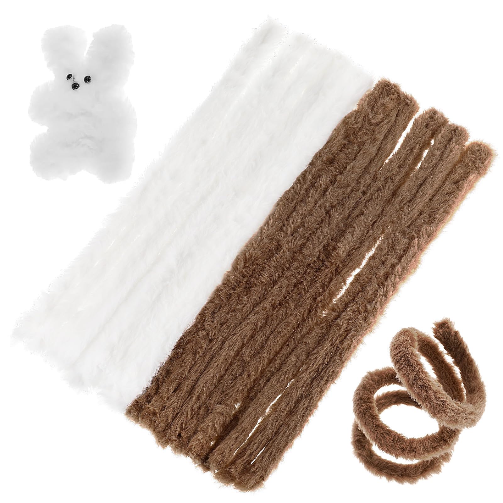 Healeved 30 Pezzi Scovolini Morbidi Marroni per Lavoretti, Peluche, Scuola,