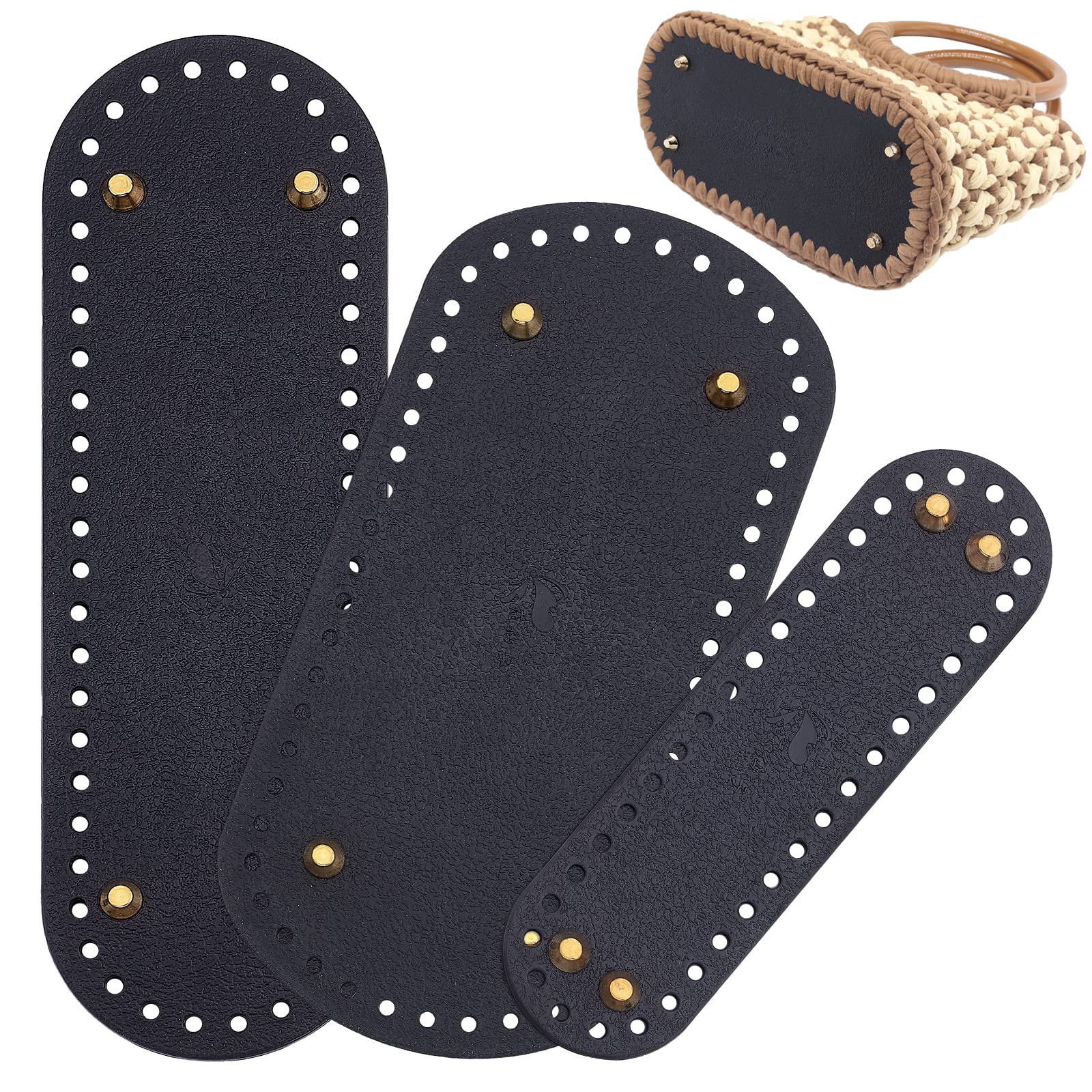 Fond de sac à main en cuir pour crochet tricot | Accessoire base ovale 3 tailles