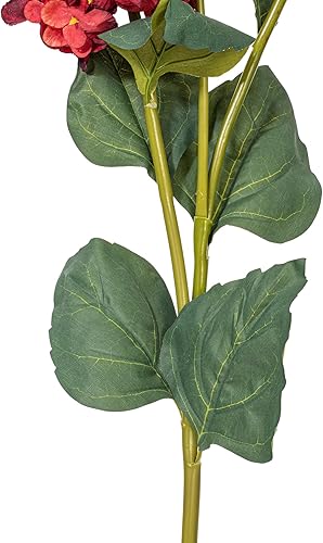 Miniatura 3 de Vickerman Espray de hortensias artificiales burdeos de 33 pulgadas con tres cabezas de flores, 2 por bolsa.