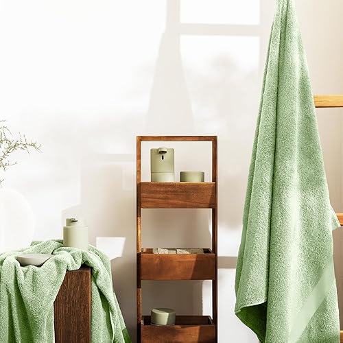 Vista 17 de Oakias Juego de toallas prémium de 6 piezas, 21.16 oz/m², 2 toallas de baño, 2 toallas de mano/pelo y 2 toallas pequeñas, 100% algodón hilado