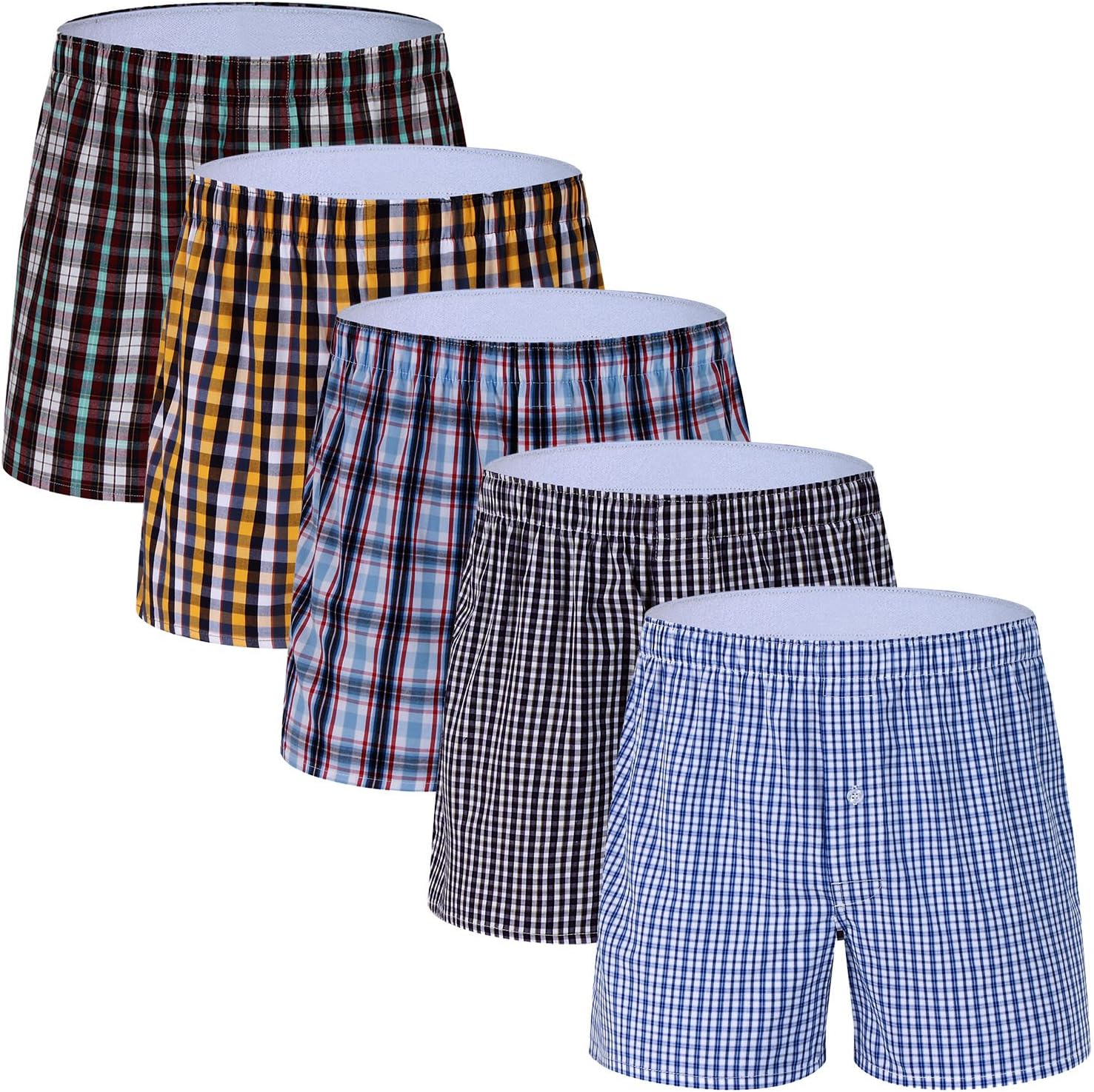 M Boxers for Men - Men's 100% Cotton Boxer Briefs Underwear Premium Quality Shorts