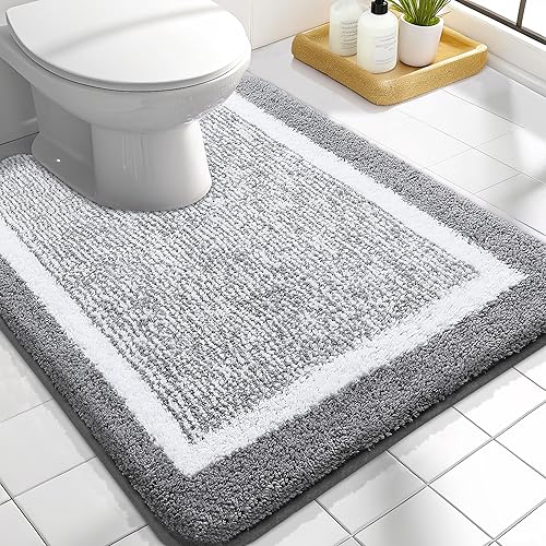 Miniatura 16 de OLANLY - Alfombras de baño de 30x20, tapete de baño extra suave y absorbente de microfibra, antideslizante, lavable a máquina, secado rápido, Azul