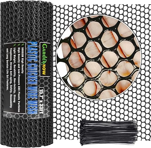 Malla de alambre de plástico ABS de 15.7 pulgadas x 33 pies, valla de aves de corral, alambre de esgrima hexagonal para jardinería, red de barrera