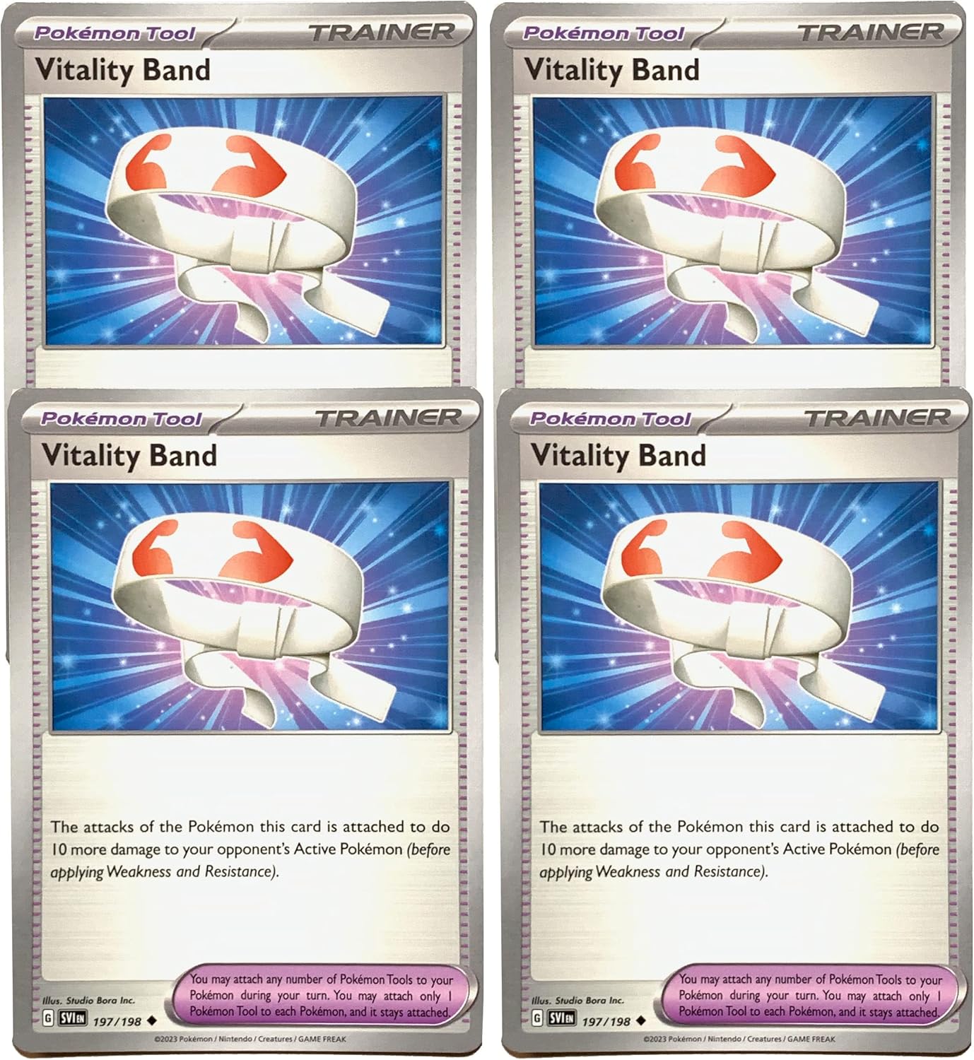 Vitality Band 197/198 - Scarlet & Violet - Pokemon Trainer x4 Card Lot - Playset 4X