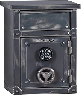 Longhorn Nightstand Safe by Rhino Metals with New SafeX, LNX2620, Adjustable Shelf, External Electrical with USB Ports, 40 Minutes Fire Protection, 25.4"H x 20"W x 18"D, 133lbs, Unique Antiqued Finish