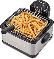 Vista 10 de Elite Gourmet EDF434 - Freidora eléctrica con capacidad de aceite de 4.5 cuartos con perilla de temperatura, 2 cestas, potente de 1700 vatios, tapa