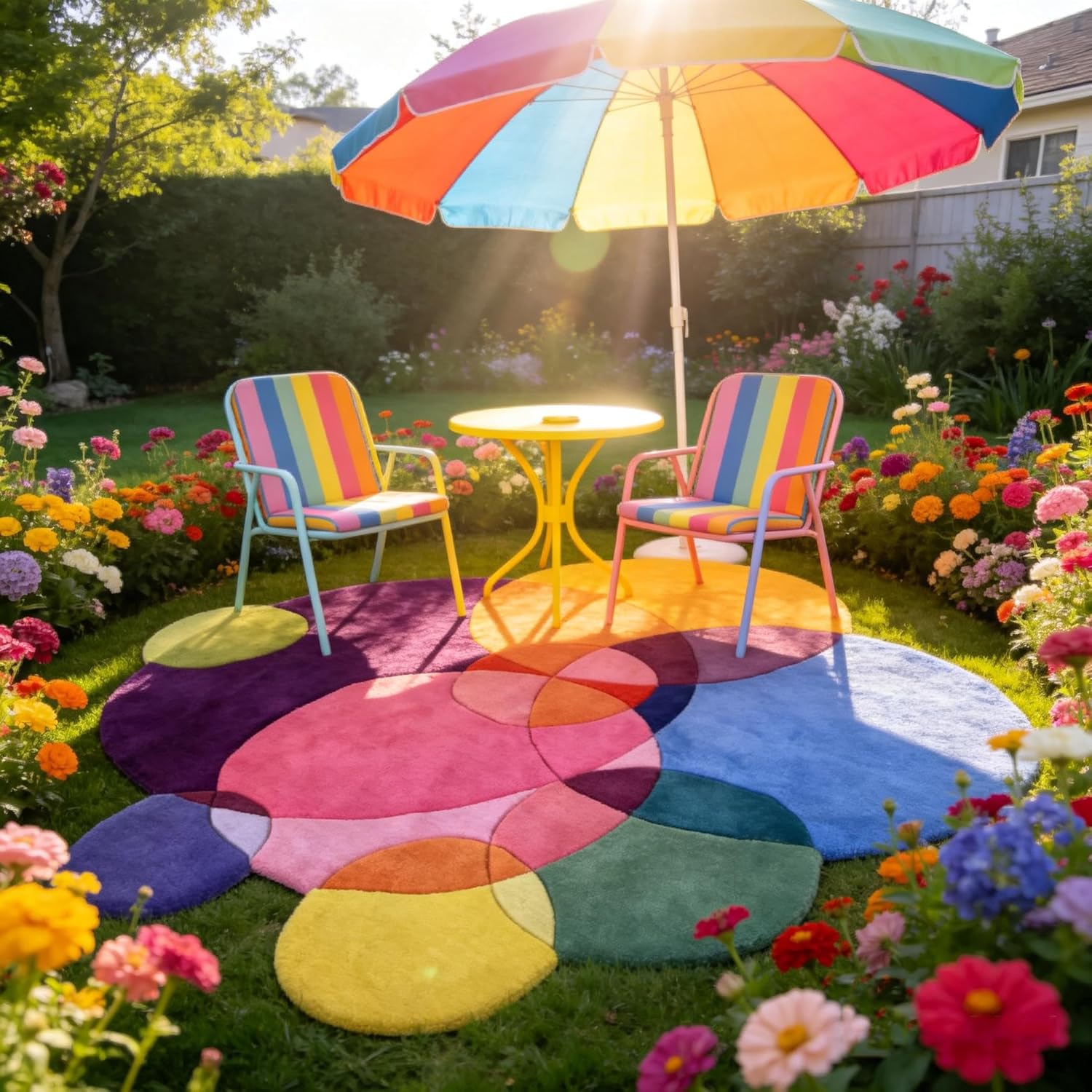 Irregular Shaped Colorful Abstract Rug 5ft for Girls Bedroom,Designer Living Room Rugs Room Decor for Teen Girls,Outdoor Cool Soft Red Pink Fluffy Rug Home Room Decor(Modern, 5')