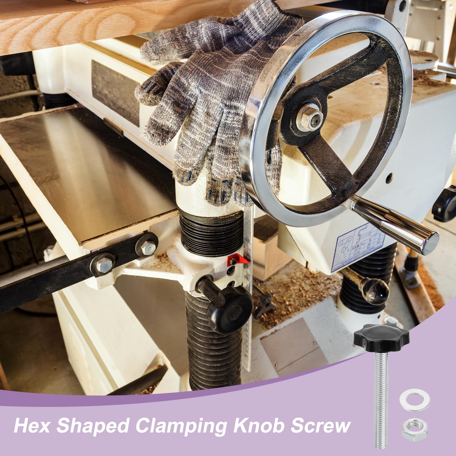 Pomelli Di Serraggio A Stella M8 X 60 Mm - 2 Pezzi Con Dado E Rondella, Per Macchinari E Mobili - Foto 2